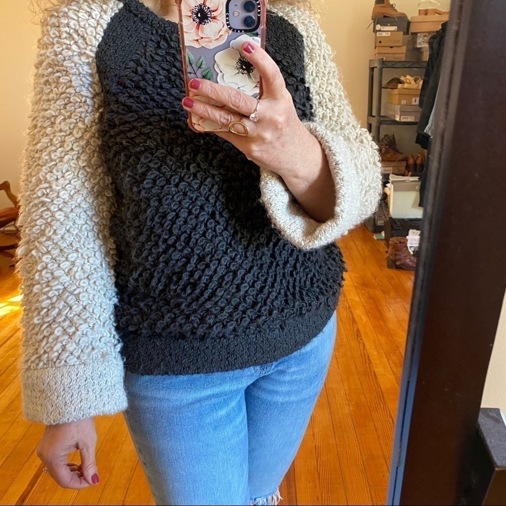 Iro Colorblock Ecru And Charcoal Gray Sweater - image 4